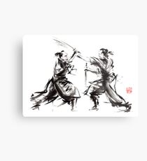 Samurai sword bushido katana martial arts budo sumi-e original ink sword painting artwork Metal Print
