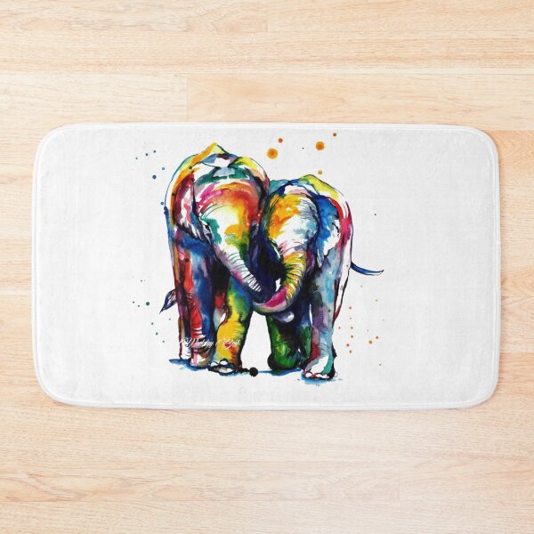 Item preview, Elephants in Rainbow Paints designed and sold by Designs By Creation.