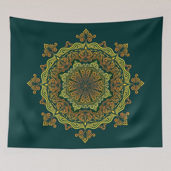 Item preview, Mandala Tapestry vivid yellow designed and sold by Marl Tapestry.