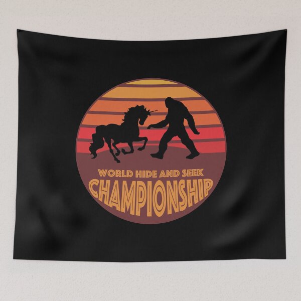 Item preview, Unicorn Bigfoot Sasquatch World Hide and Seek Championship designed and sold by NoveltyMerch.
