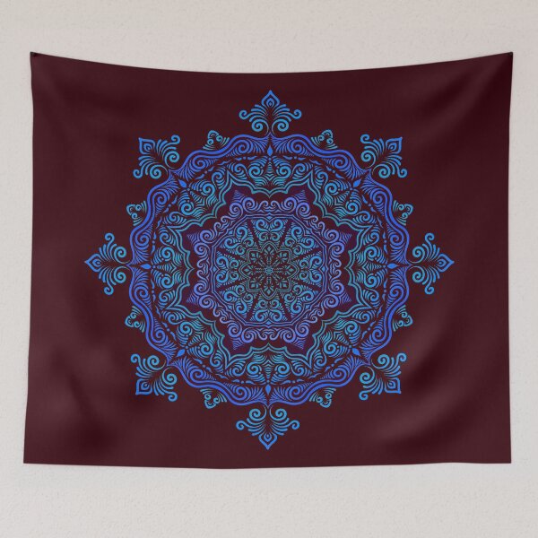 Item preview, Mandala Tapestry vivid navy designed and sold by Marl Tapestry.