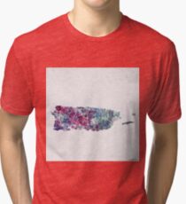 puerto rico map cold colors Tri-blend T-Shirt