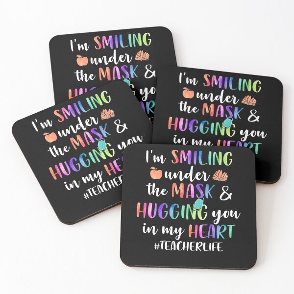 Item preview, I'm smiling under the mask & hugging you in my heart #teacherlife designed and sold by CarlosGray.