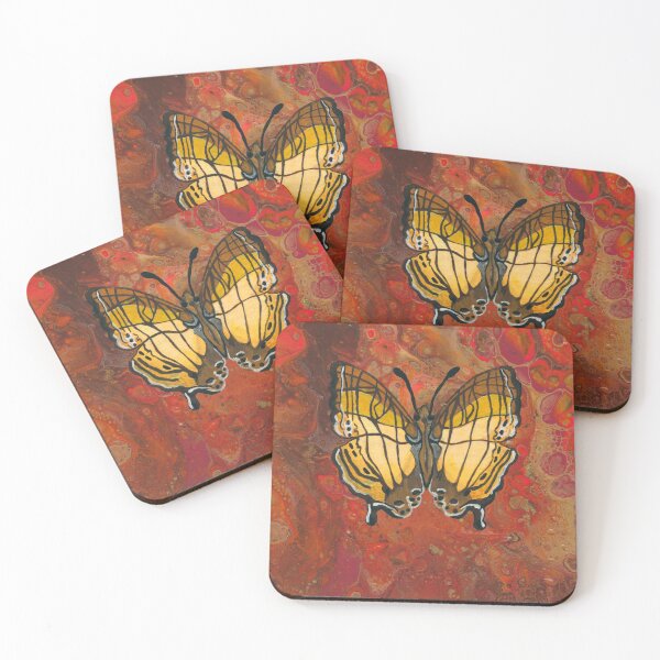 Item preview, Yellow Butterfly - Cyrestis Lutea - Acrylic Pour designed and sold by serenityshadows444.