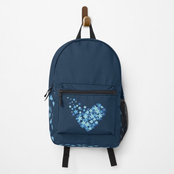 Item preview, Blue floral heart pattern designed and sold by Arrows Designs.