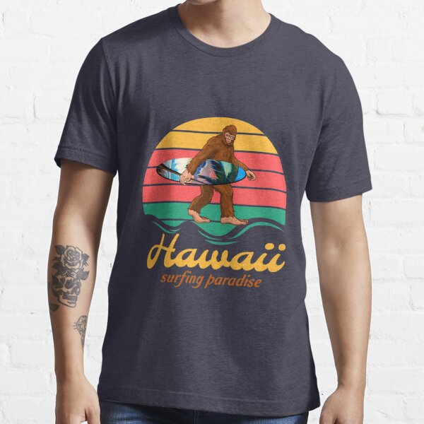 surfing bigfoot hawaiian shirt