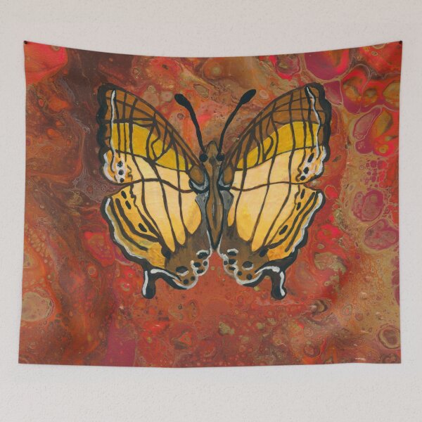 Item preview, Yellow Butterfly - Cyrestis Lutea - Acrylic Pour designed and sold by serenityshadows444.