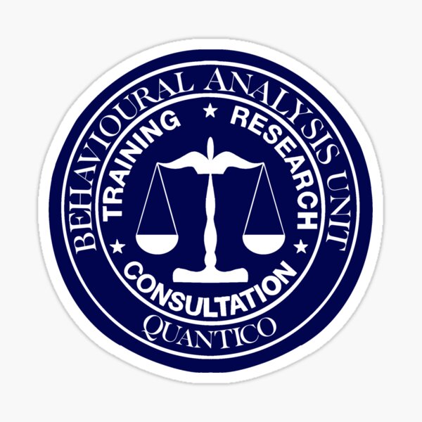 FBI BAU symbol in white writing Sticker