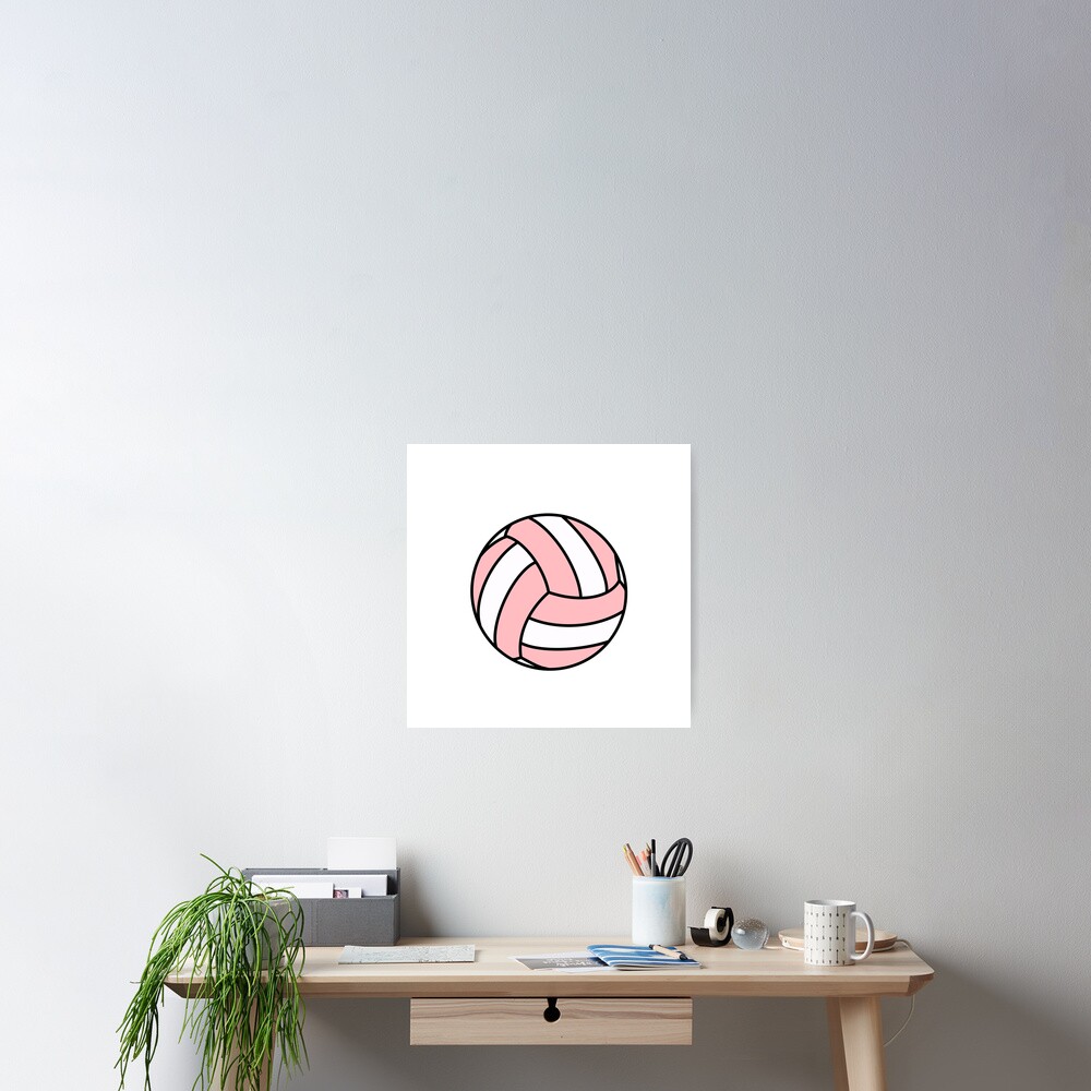"Aesthetic Pink Volleyball" Poster by CaitlinCerys Redbubble