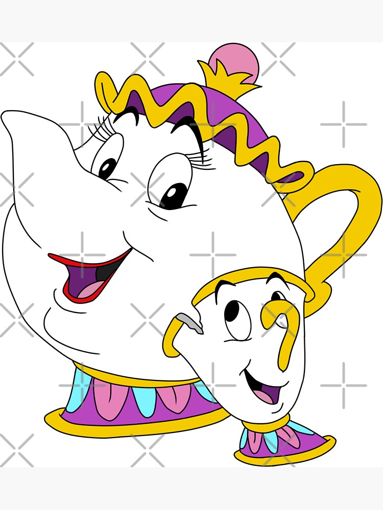 Beauty And The Beast - Belle talking with Mrs. Potts, Chip and Lumiere  coloring page