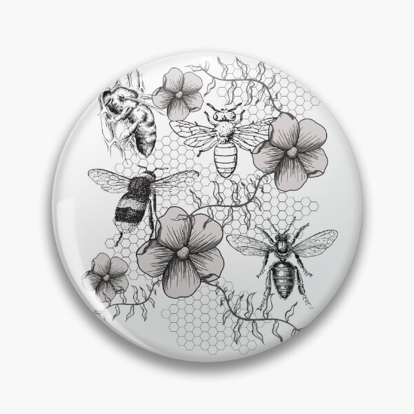 Item preview, Bee-utiful Black & White Bees  designed and sold by HydrangeaHollow.