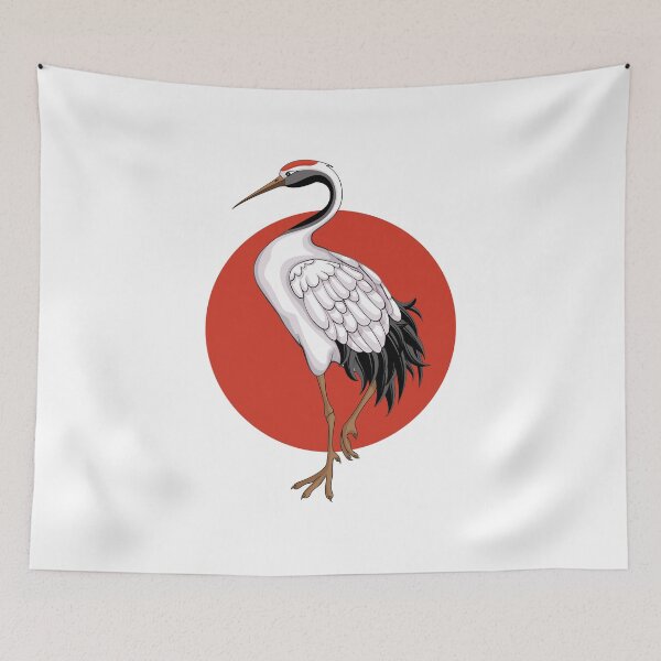 Item preview, Japan flag with Red Crowned Crane  designed and sold by Funny-Vintage.