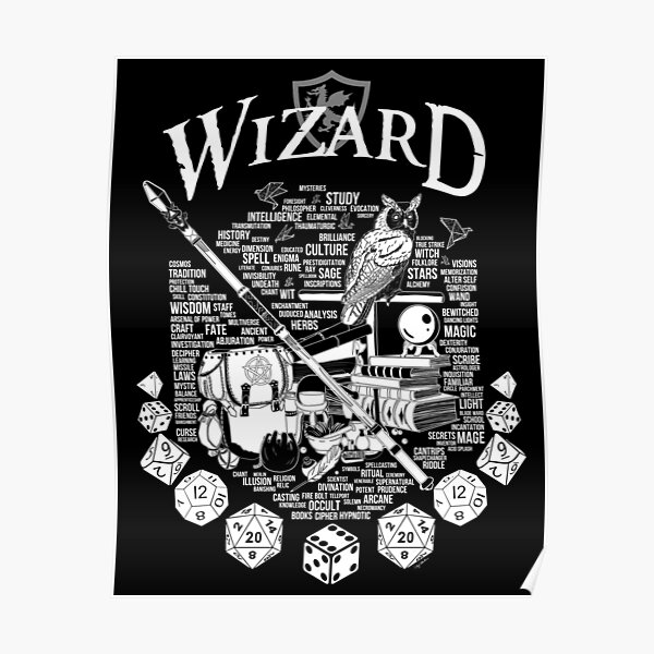RPG Class Series: Wizard - White Version Poster