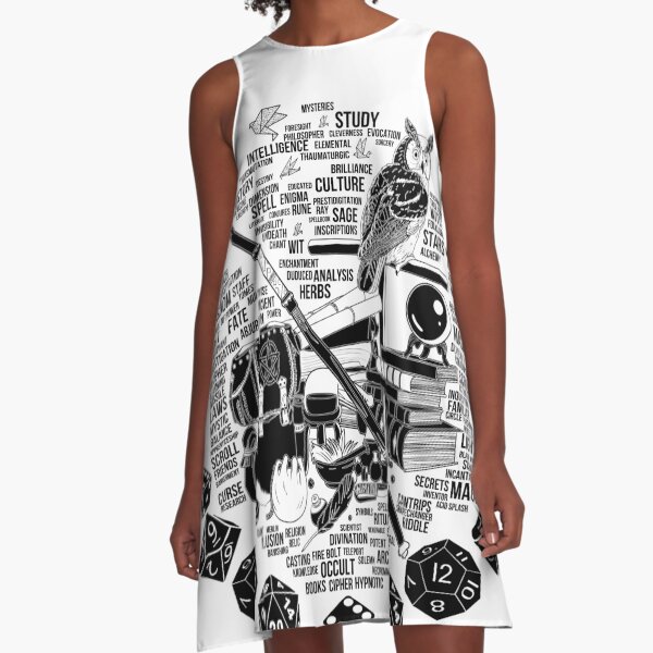 RPG Class Series: Wizard - Black Version A-Line Dress