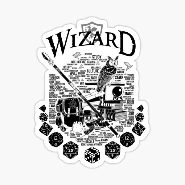RPG Class Series: Wizard - Black Version Sticker