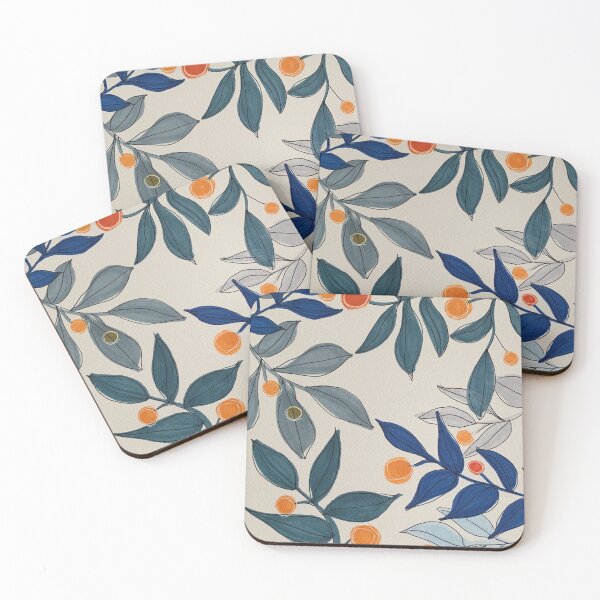 Item preview, Blue Leaf Gold Bud designed and sold by Amelia Dean.