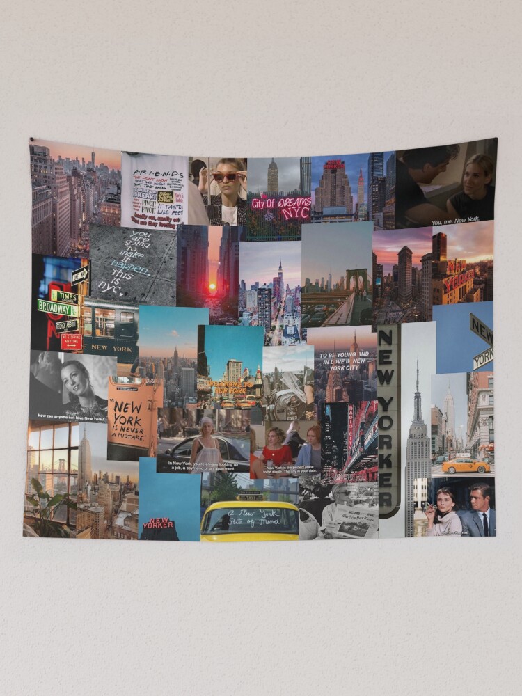 nyc aesthetic collage Tapestry for Sale by morgananjos Redbubble