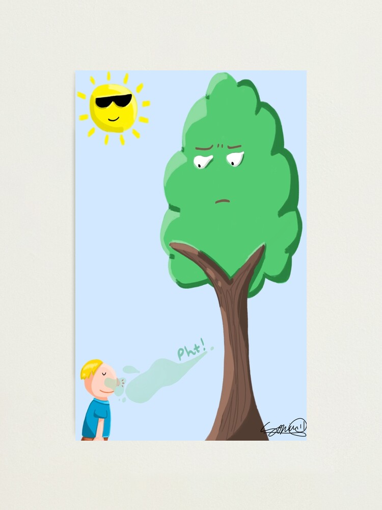"Tree "Farting" Oxygen" Photographic Print by FartingBearCo Redbubble