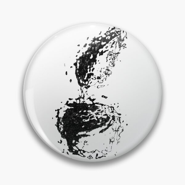 Item preview, Abstract Black and white ink bottle with feather quill designed and sold by WanderAesthetic.