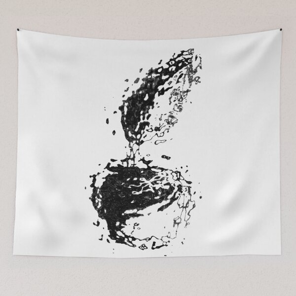 Item preview, Abstract Black and white ink bottle with feather quill designed and sold by WanderAesthetic.