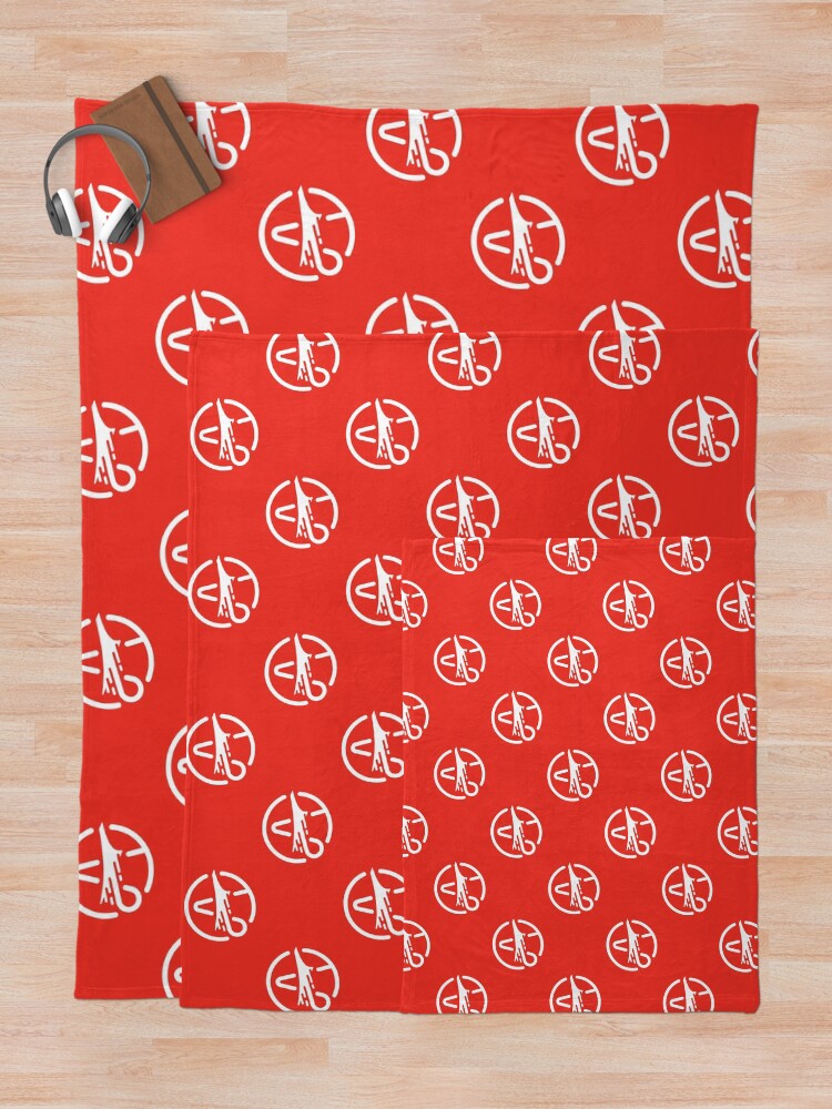 Thumbnail 5 of 6, Throw Blanket, Aeronaut icon red pattern designed and sold by Aeronautdesign.