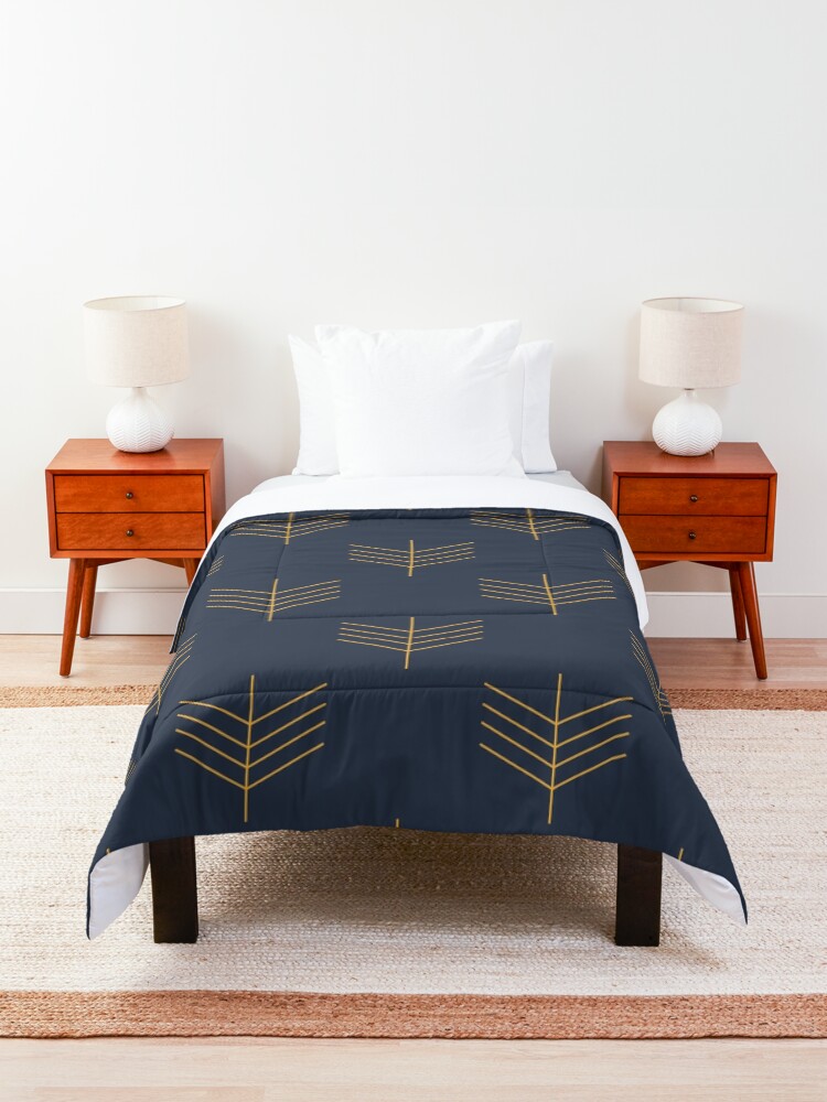 Alternate view of Navy blue art deco pattern Comforter