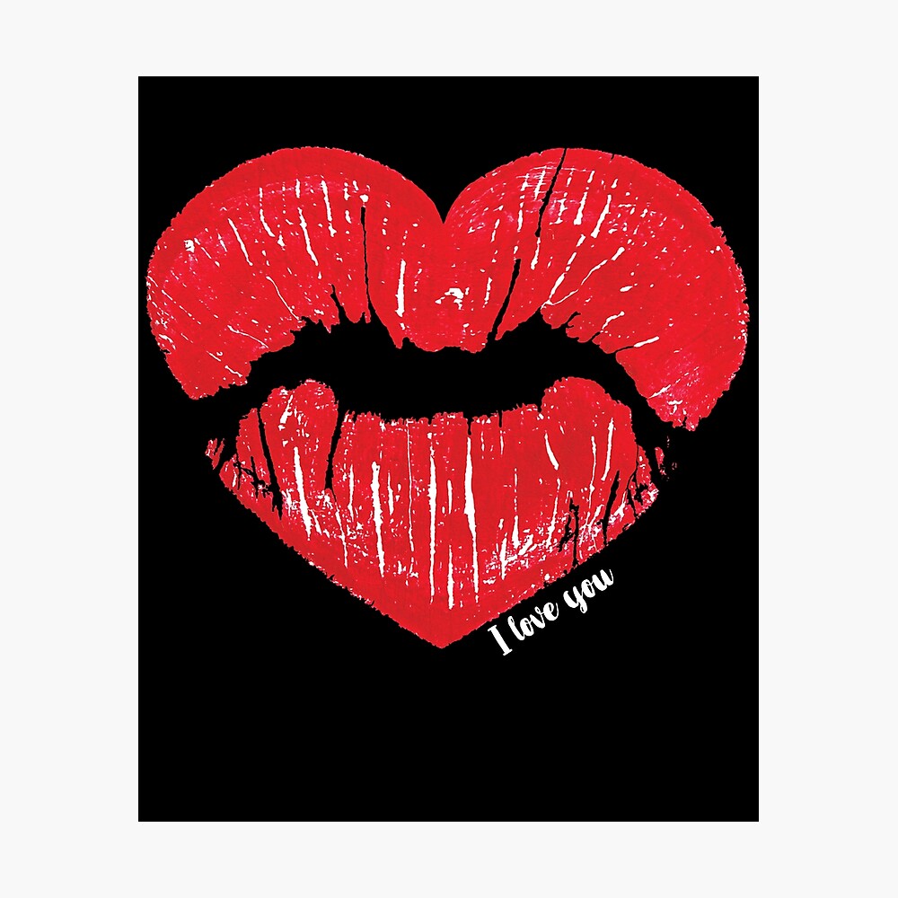 L Love You Kiss Lips T Shirt Poster By Amethystdesign Redbubble