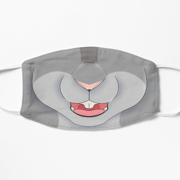 Silver Bunny Face Flat Mask
