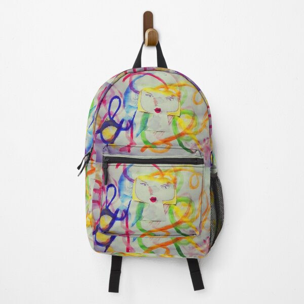 Item preview, Colorful Doodle Girl Painting by Elisavet designed and sold by azimaplace.