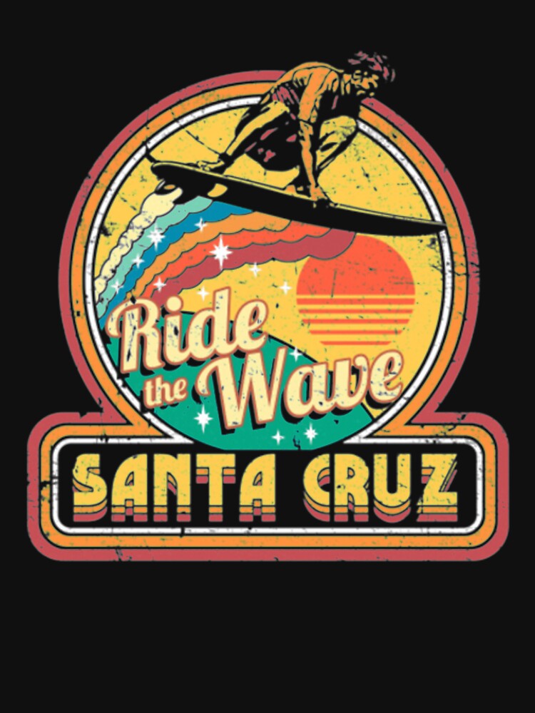 Santa Cruz California Ride the Wave Surfing mask tshirt