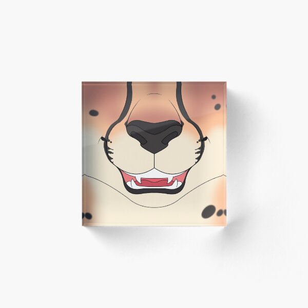 Strawberry Blonde Cheetah Face Acrylic Block