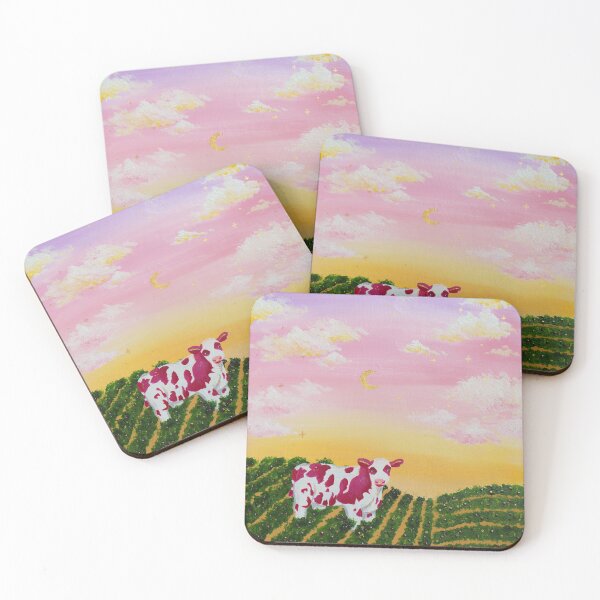 Item preview, Raspberry Cow in a Field of Strawberries  designed and sold by CaffeineandPens.