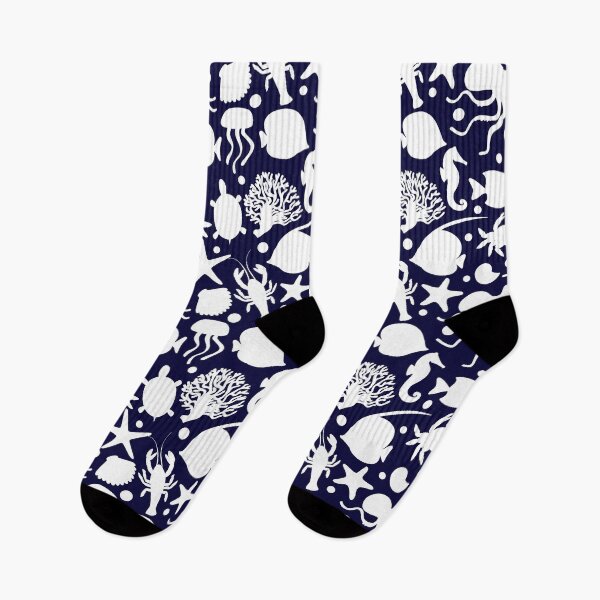 Item preview, White Sea Animals Pattern designed and sold by MillerDesigns.