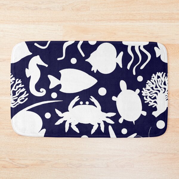Item preview, White Sea Animals Pattern designed and sold by MillerDesigns.