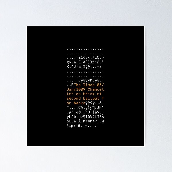 Item preview, BITCOIN FIRST BLOCK designed and sold by HodlerSqvad.