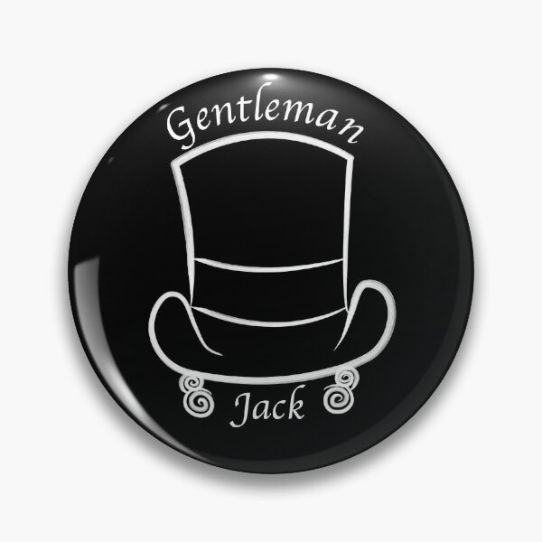Item preview, Gentleman Jack Pocket Design (White on Black) || Top Hat || Curlycues || Anne Lister  designed and sold by KDNK.