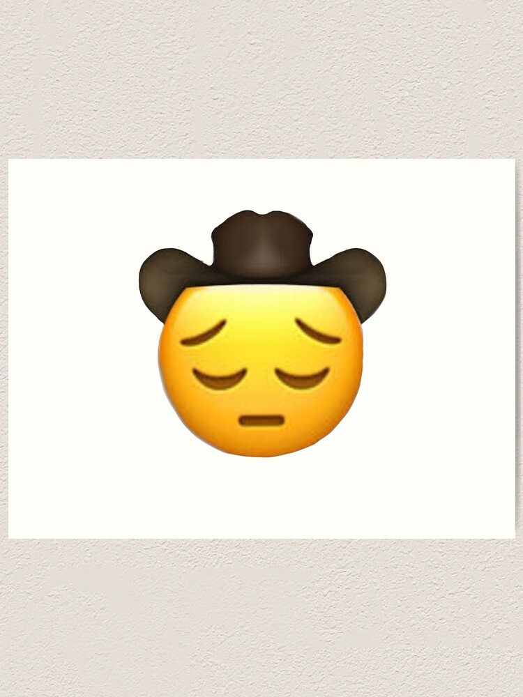 "Sad Cowboy Emoji" Art Print for Sale by artnonsense04 Redbubble