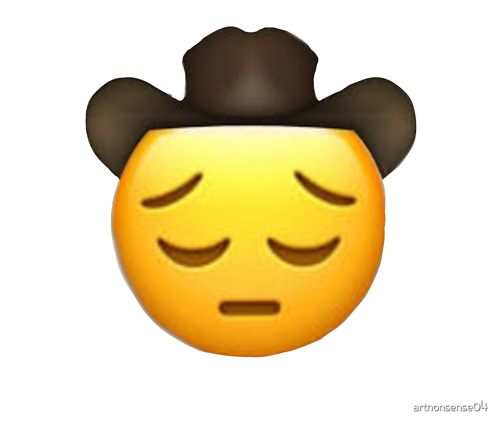 Sad Cowboy Emoji By Artnonsense04 Redbubble