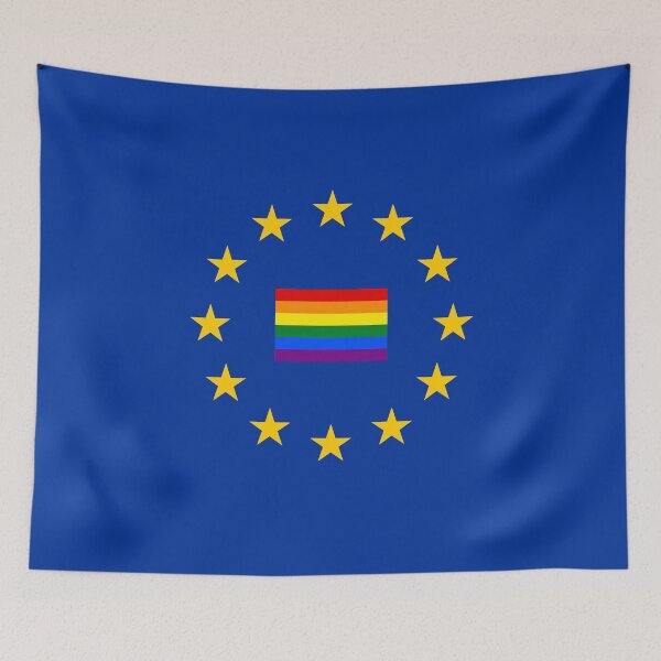 Item preview, Europe EU star rainbow flag designed and sold by GeogDesigns.