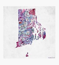 rhode island map cold colors Photographic Print