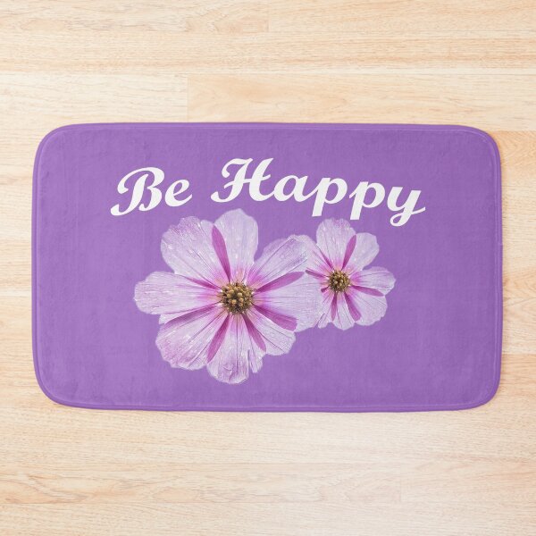 Item preview, Be Happy with pink and purple flowers designed and sold by WearURColors.