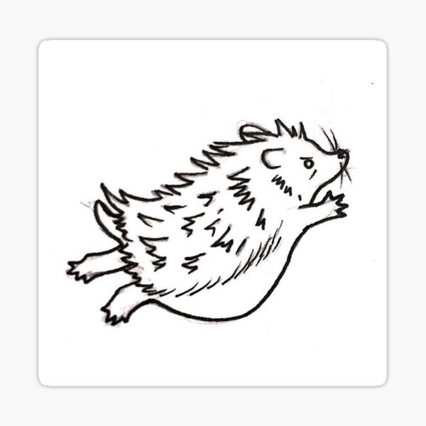 Leaping Hedgehog Sticker