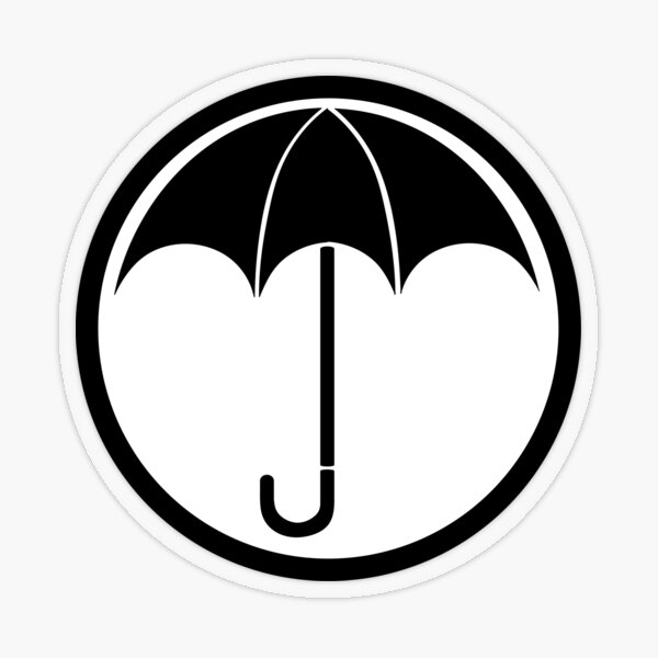 Umbrella Academy Logo Sticker for Sale by dewdrop-designs