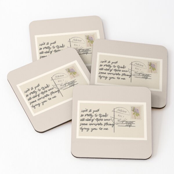 invisible string / Taylor Swift folklore Coasters (Set of 4)