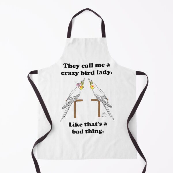 Item preview, Crazy Bird Lady with Lutino Cockatiels designed and sold by Laughing Parrot Studio.