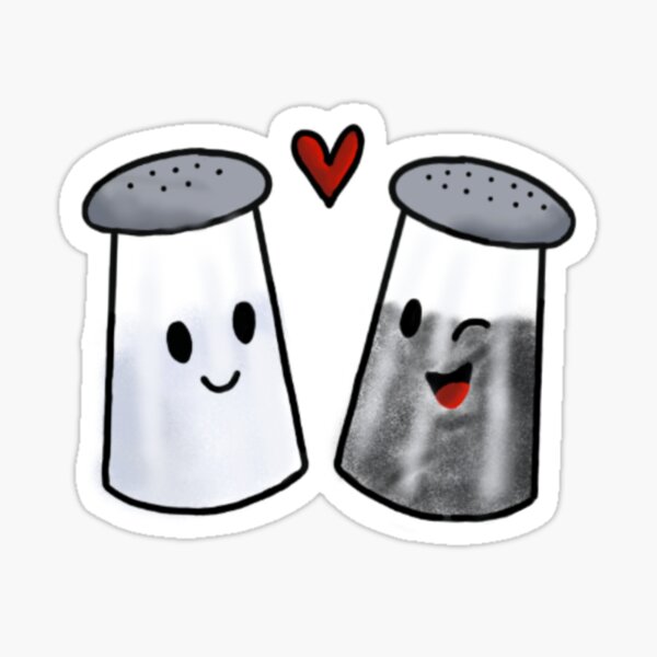 Salt and Pepper shaker vector. Cute cartoon salt and pepper shaker