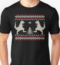 Ugly Christmas Dinosaurs Slim Fit T-Shirt