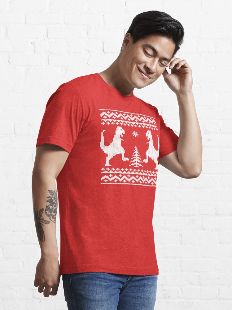 Alternate view of Ugly Christmas Dinosaurs Essential T-Shirt