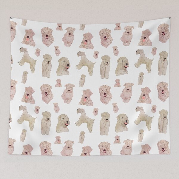 Item preview, Soft Coated Wheaten Terrier Sketchy Modern Pattern designed and sold by BayRosePets.