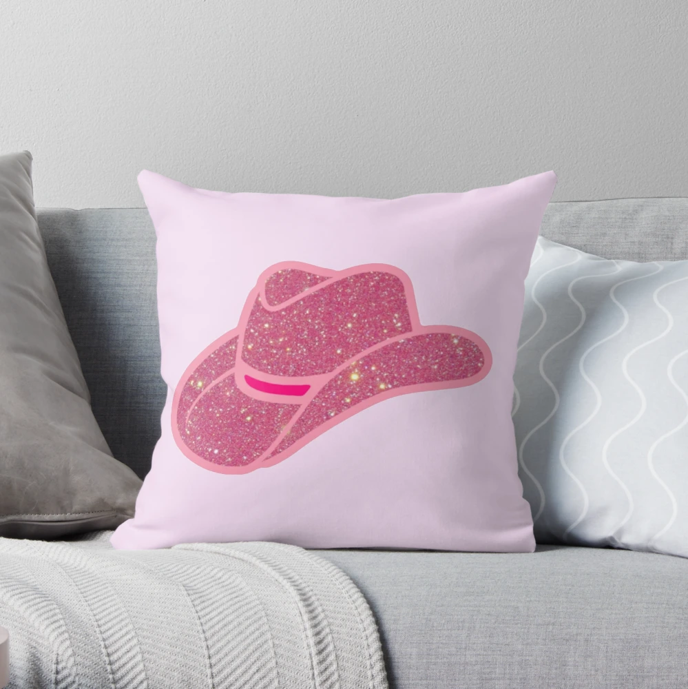 pink glitter cowgirl hat Pillow for Sale by Julia Santos